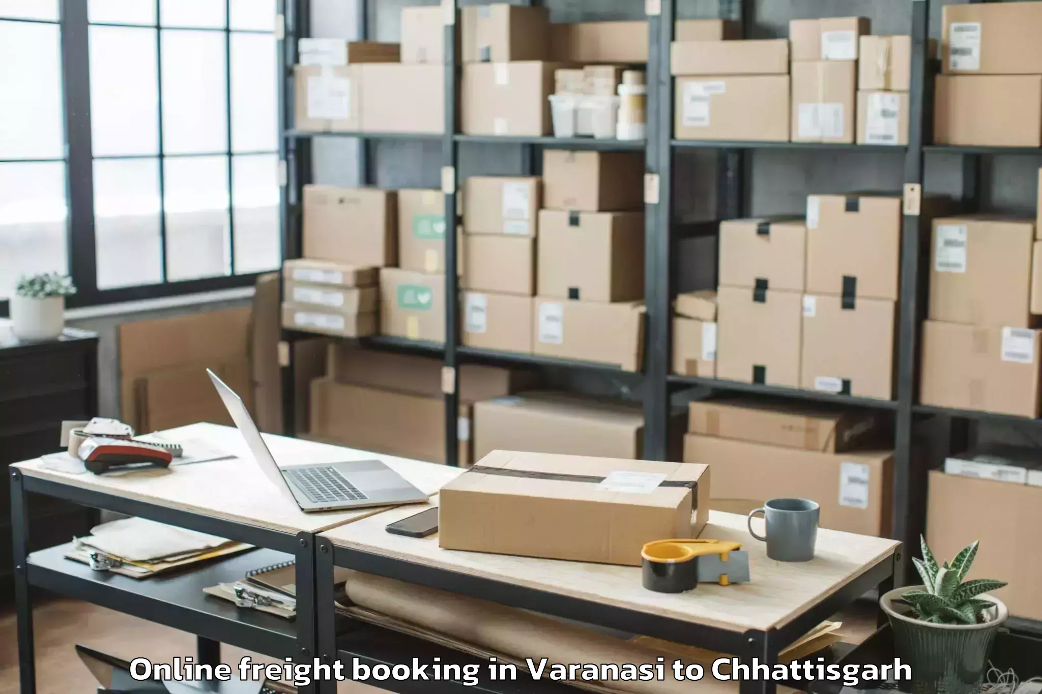 Get Varanasi to Mungeli Online Freight Booking